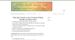 Desktop Screenshot of holistichealthmasteryseries.com